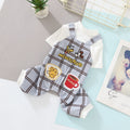 Plaid Cartoon Patch Four-Leg Dog Pajamas