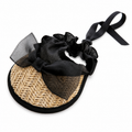 Black Lace Straw Pet Hat