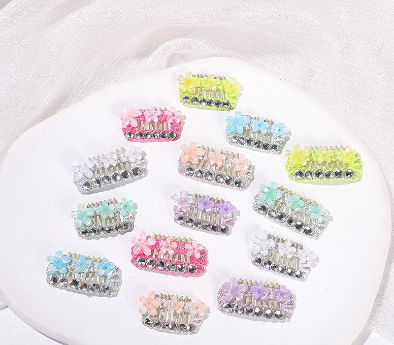 Crystal Flower Mini Pet Hair Clips