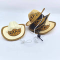 Straw Pet Cowboy Hat with Chin Cord