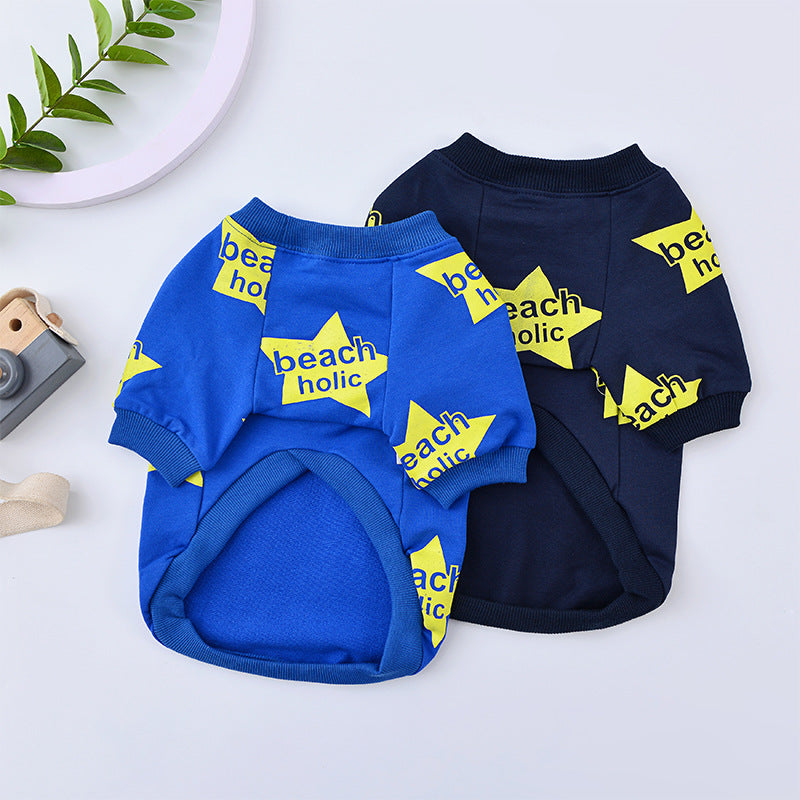 Star Print Dog Sweatshirt in Blue