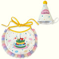 Yellow Cake Pet Birthday Hat and Bib Set