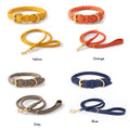 Boutique Braided Leather Dog Collar + Leash Set – Eco-Friendly, Durable, Stylish