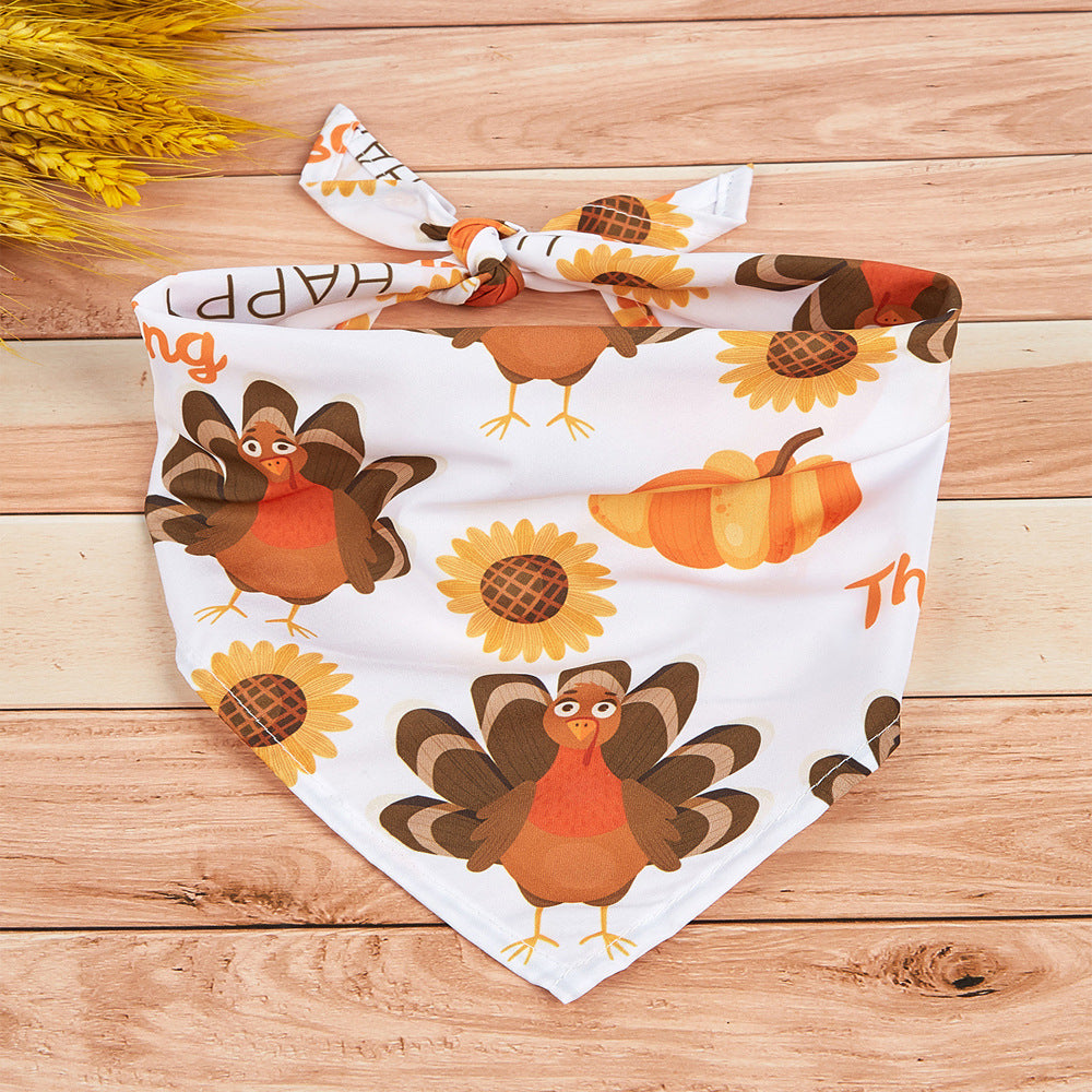 Fall Thanksgiving Tie-On Pet Bandana