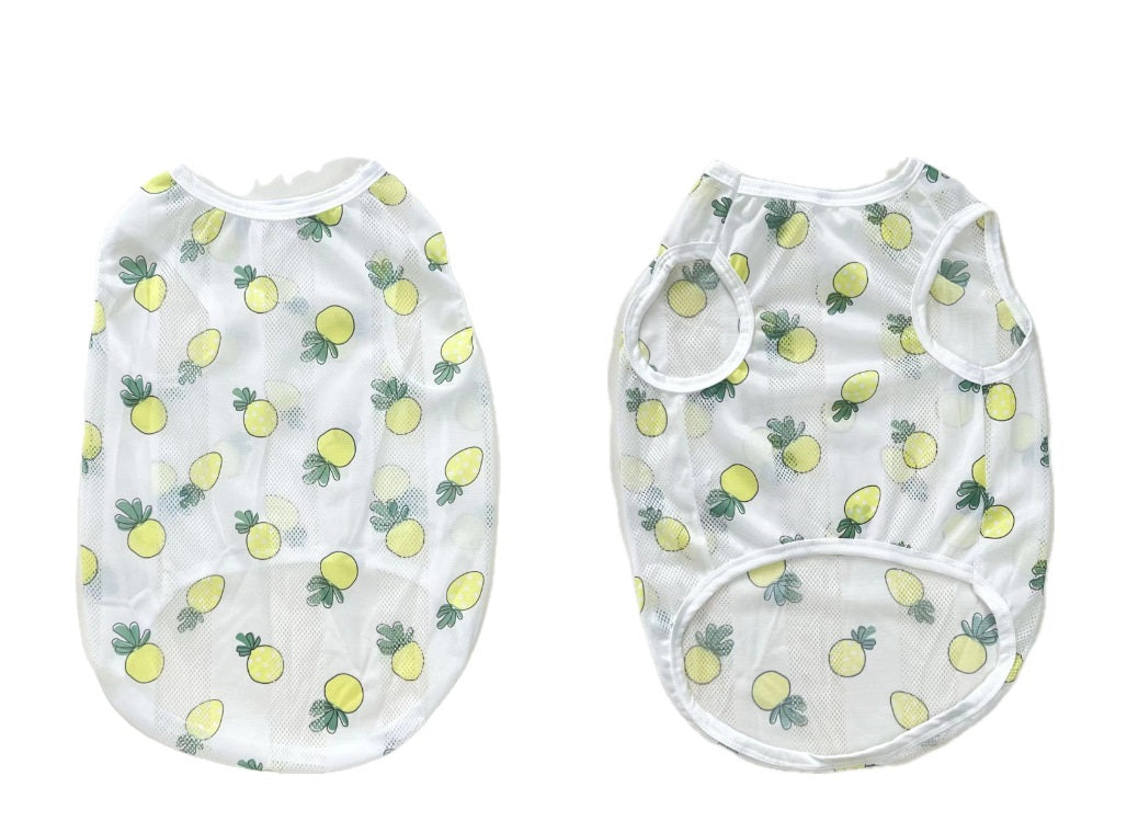 Large Dog Sun Shirt with Cartoon Prints