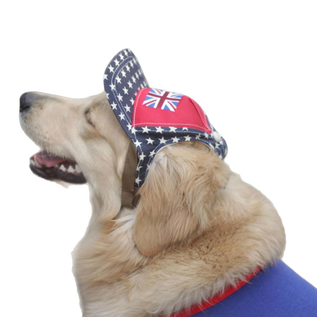 Star Print Pet Sun Hat with Ear Holes