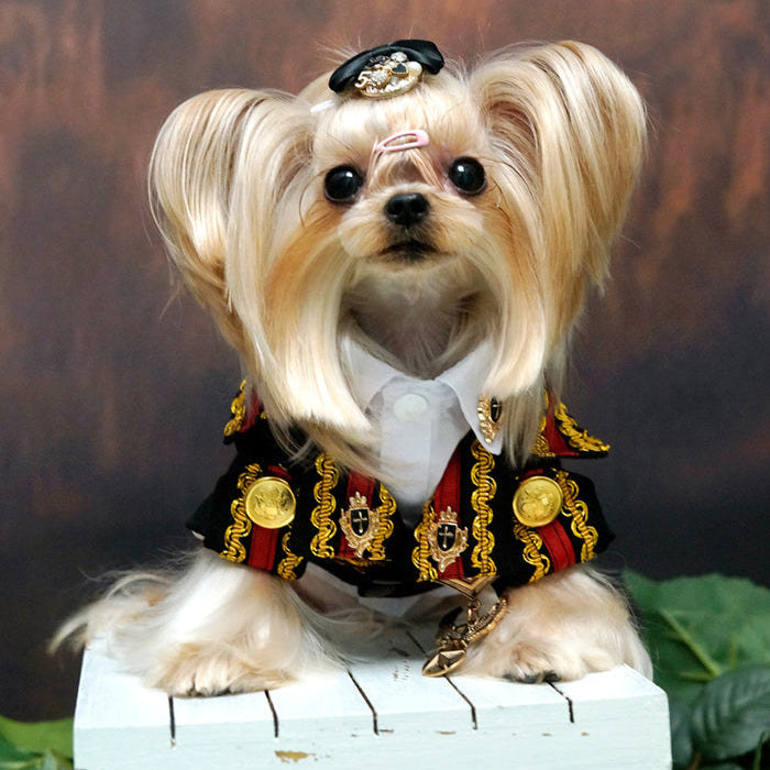 Black and Red Royal Military Dog Suit