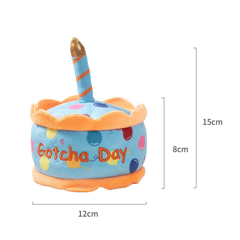 Birthday Cake Plush Dog Toy - Three Styles