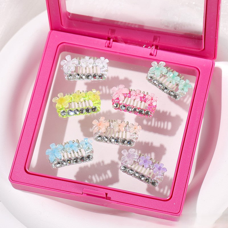 Crystal Flower Mini Pet Hair Clips