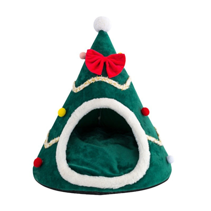 Christmas Tree Pet Cave Bed