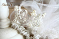 Pet Bridal Veil and Pearl Crown Set