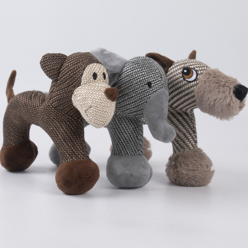 Linen Animal Plush Squeaky Dog Toy
