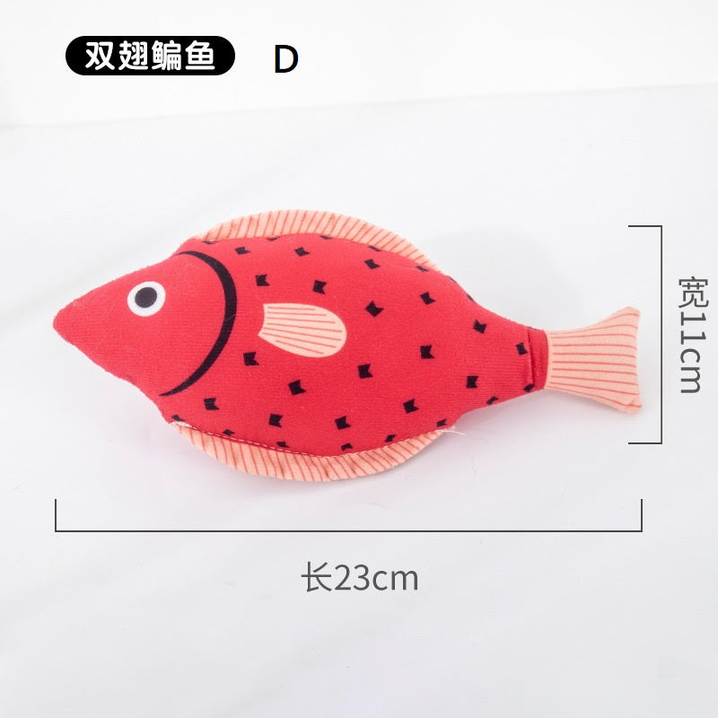 Catnip Fish Plush Cat Toy with Bell