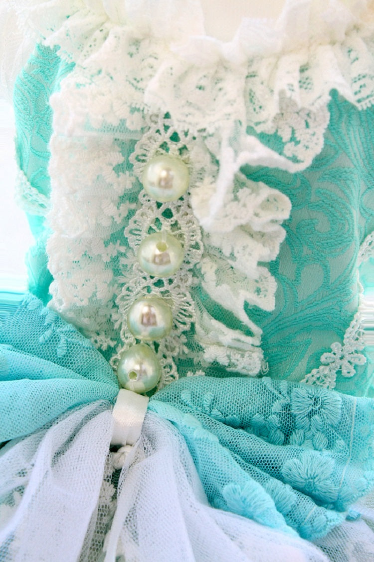 Rococo Princess Dog Wedding Dress with Crinoline Train