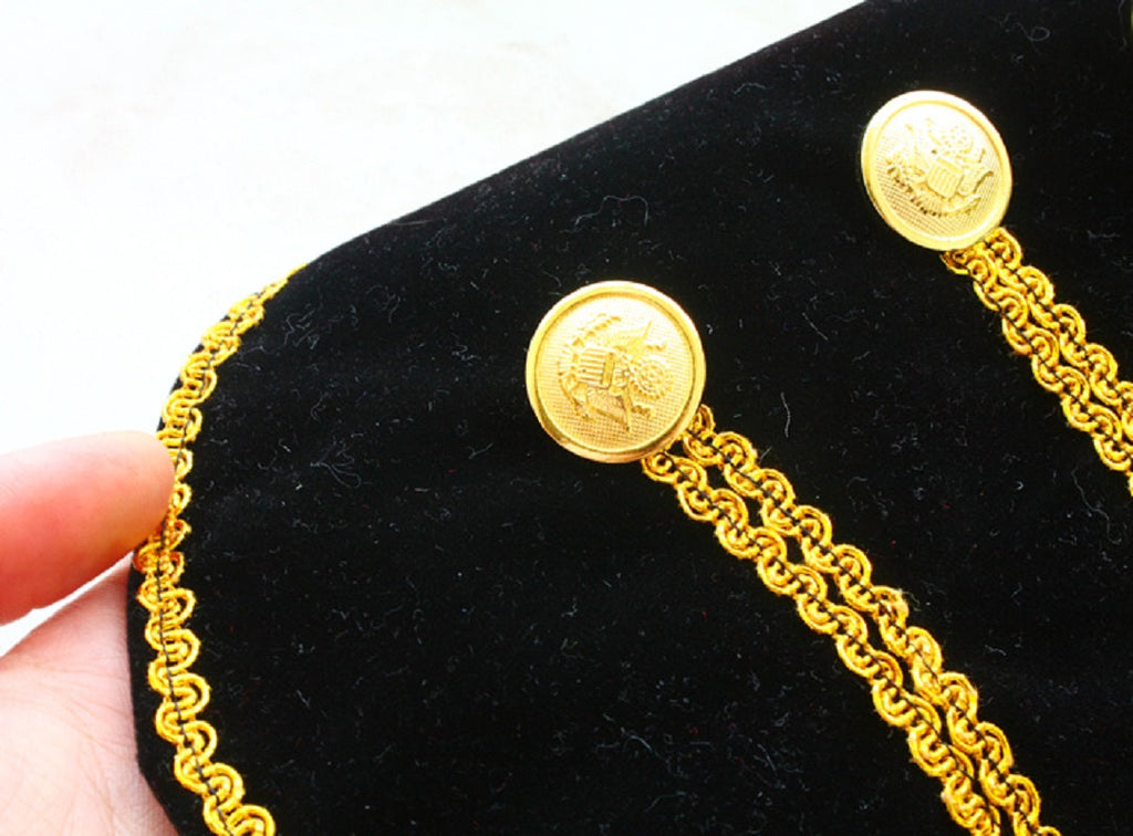 Black Velvet Dog Jacket with Gold Trim