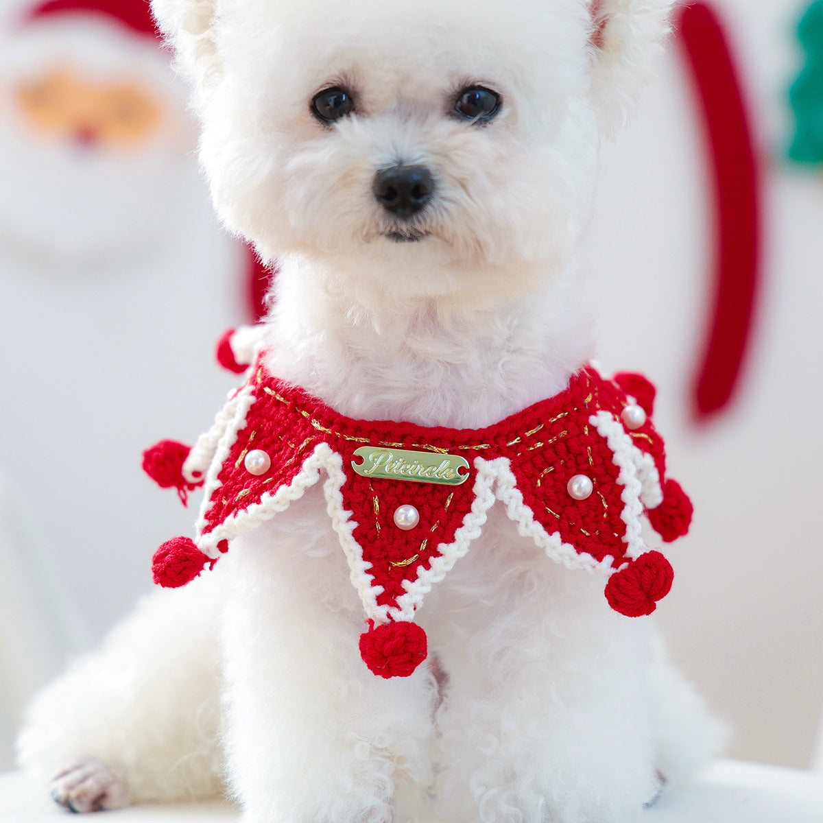 Crochet Christmas Pet Ruffle Collar