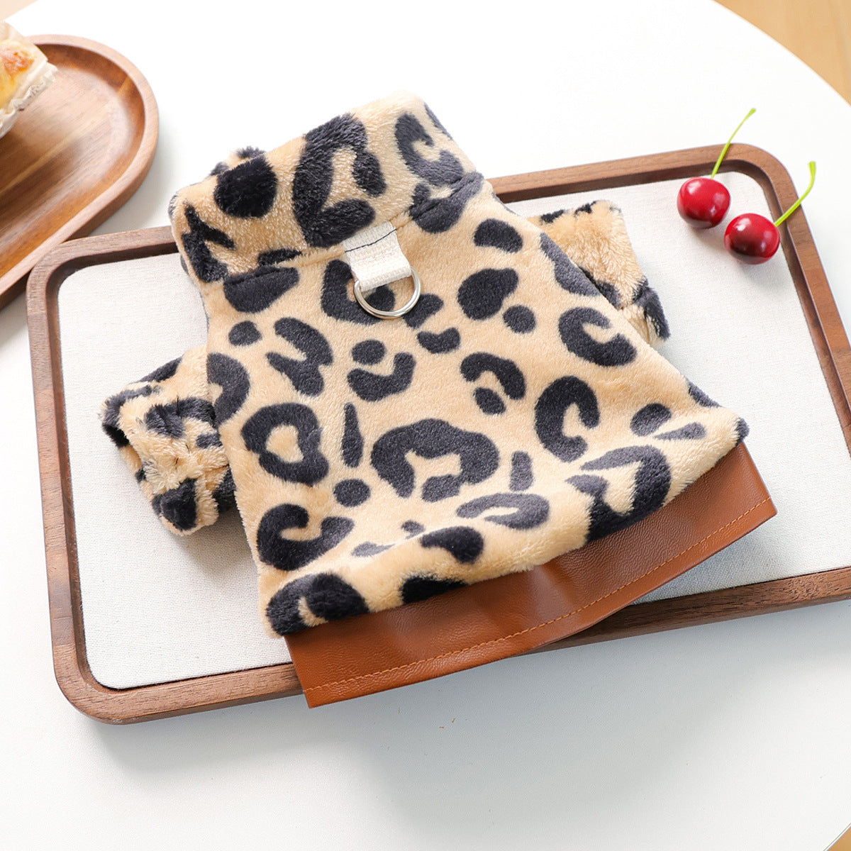 Leopard Plush Dog Jacket