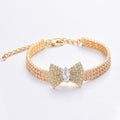 Gold-Tone Crystal Bow Pet Necklace