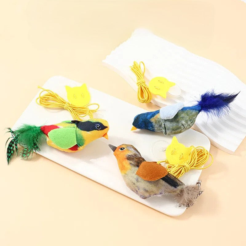 Hanging Plush Bird Cat Toy