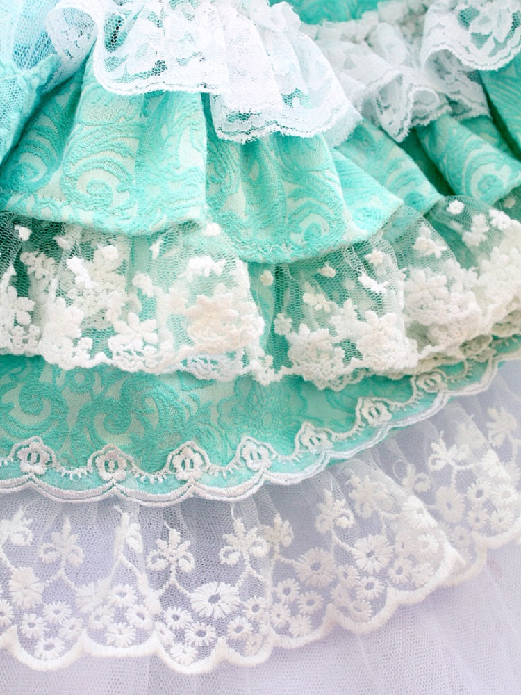 Rococo Princess Dog Wedding Dress with Crinoline Train