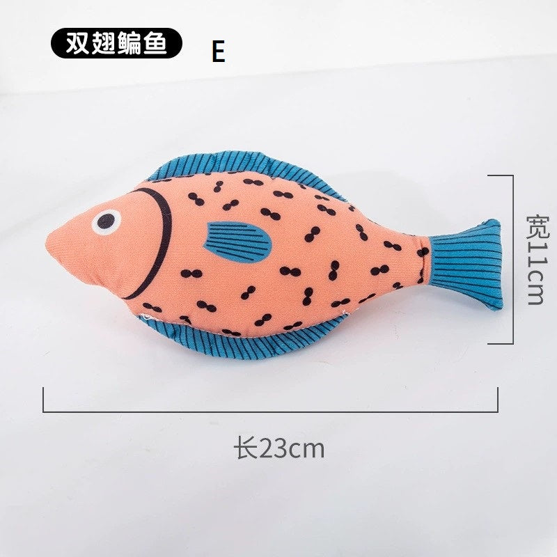 Catnip Fish Plush Cat Toy with Bell
