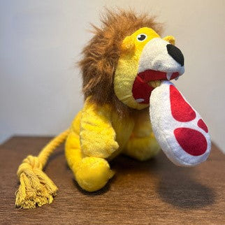 Lion and Steak Rope Plush Dog Toy