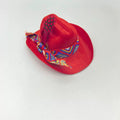Red Pet Cowboy Hat with Feather Accent