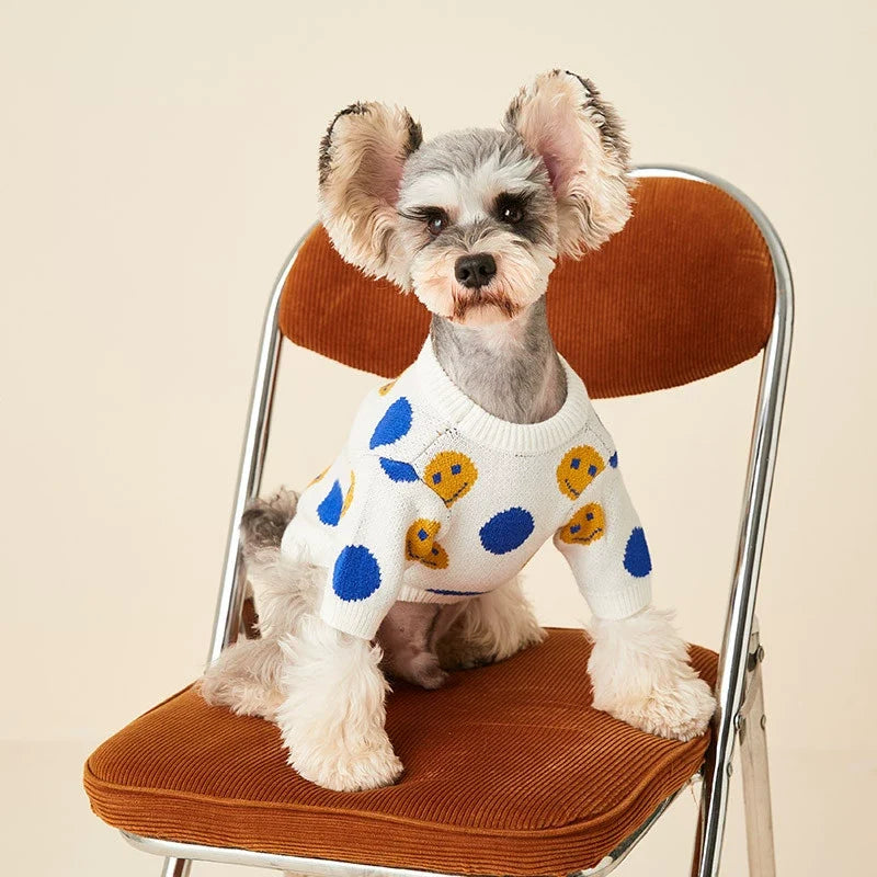 Smile Face Knit Dog Sweater