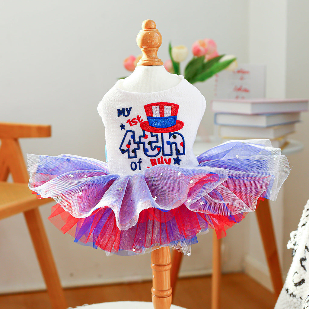 Patriotic Tulle Dog Dress
