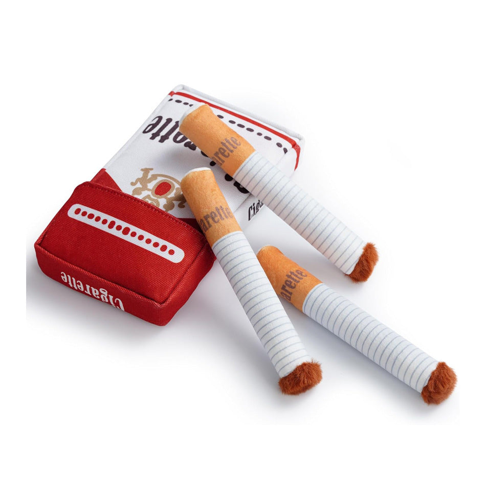 Cigarette Pack Plush Dog Toy Set