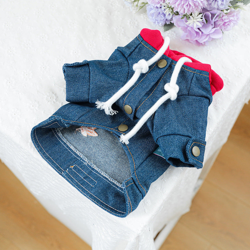 Denim Dog Hoodie Jacket Outfit