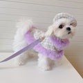 Lavender Tweed Dog Cape, Hat and Leash Set