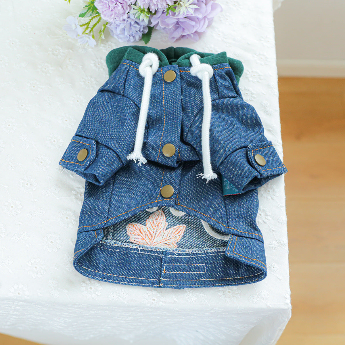 Denim Dog Hoodie Jacket Outfit