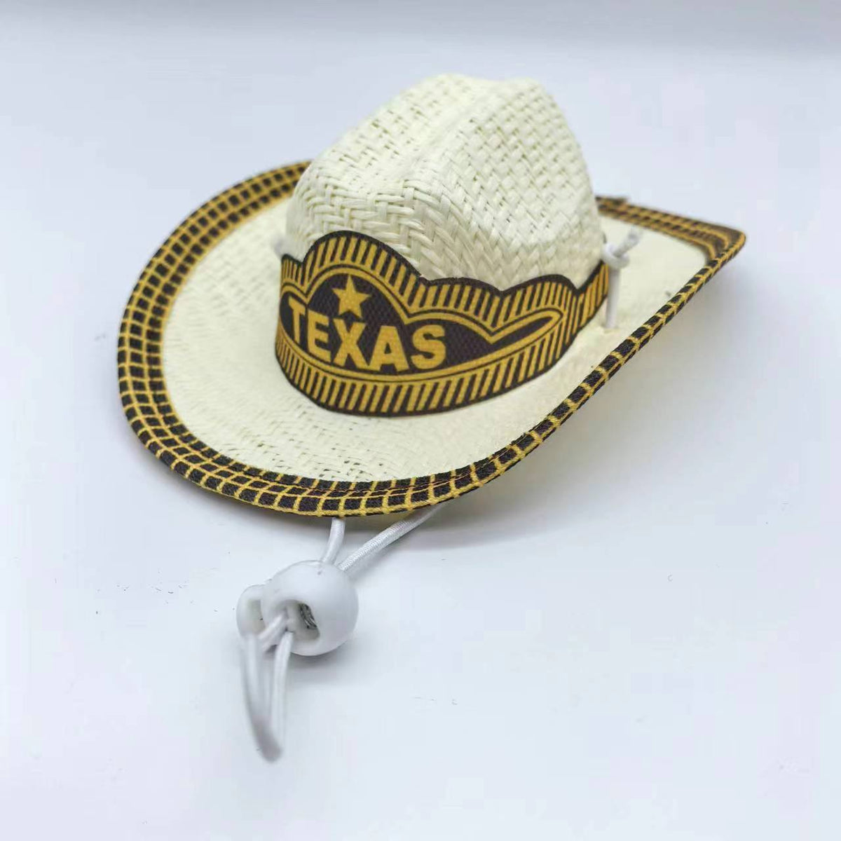 Straw Pet Cowboy Hat with Chin Cord