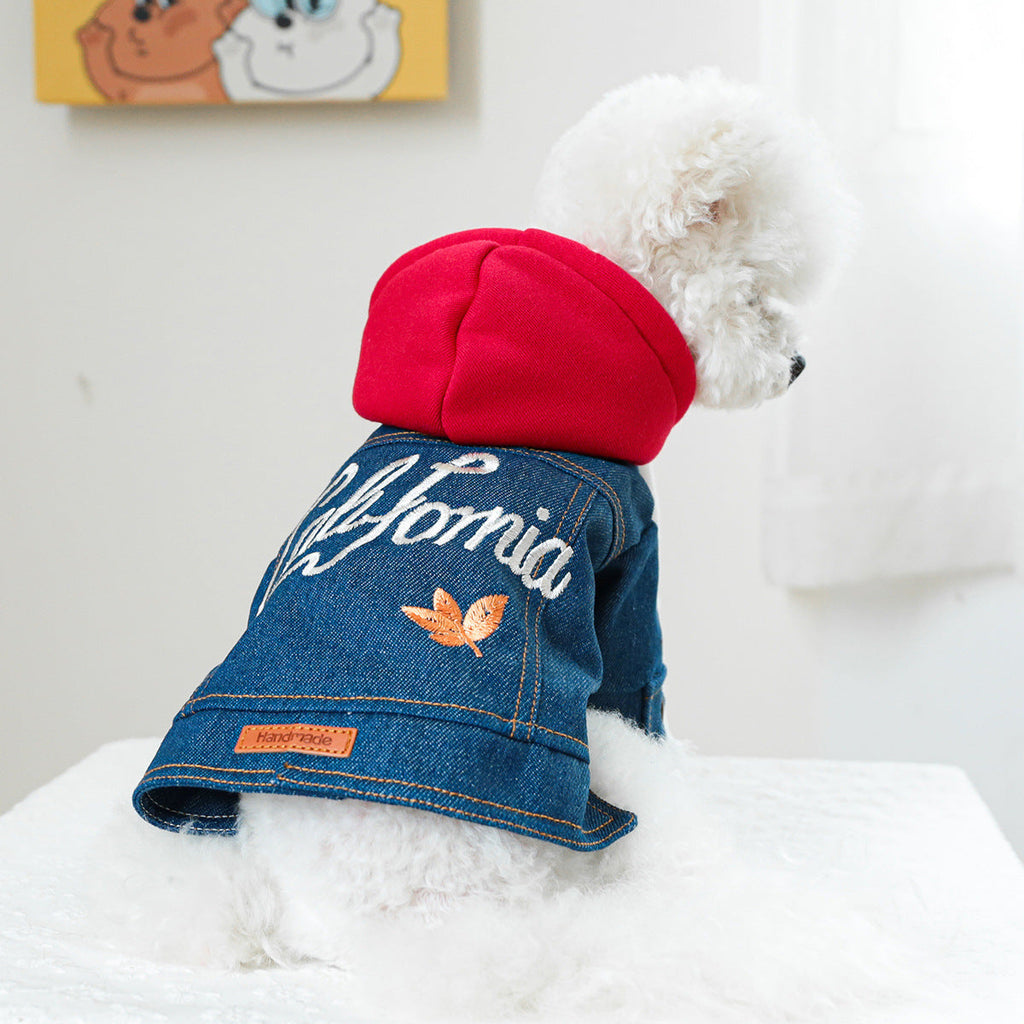 Denim Dog Hoodie Jacket Outfit