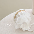 White Lace Straw Pet Hat