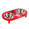 Red Double Pet Bowl Stand