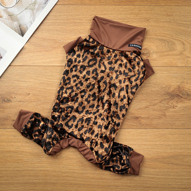 Leopard Print Four-Leg Dog Pajamas