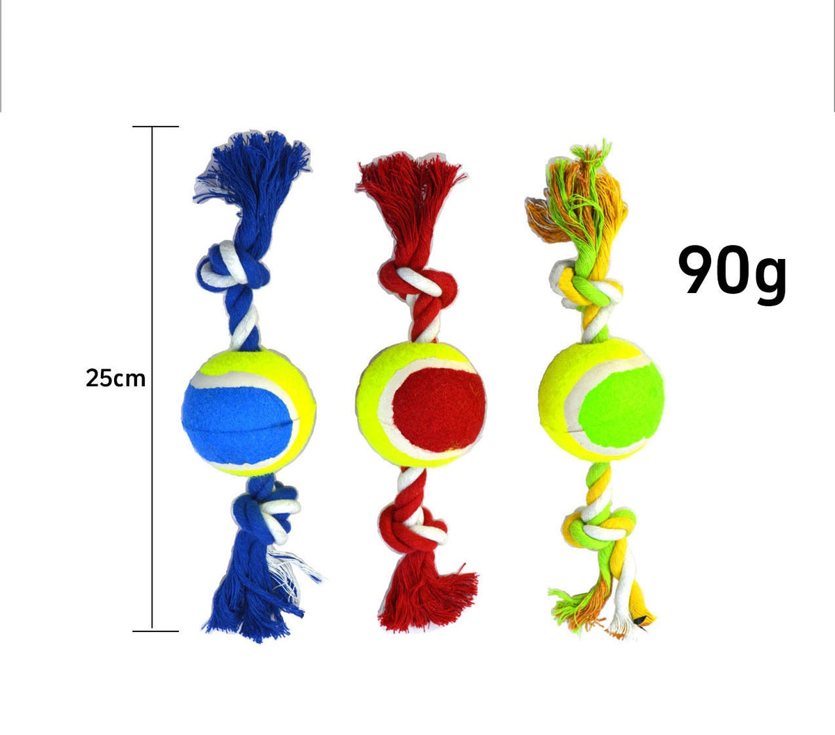 Single Tennis Ball Rope Dog Tug Toy