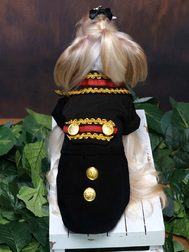 Black and Red Royal Military Dog Suit