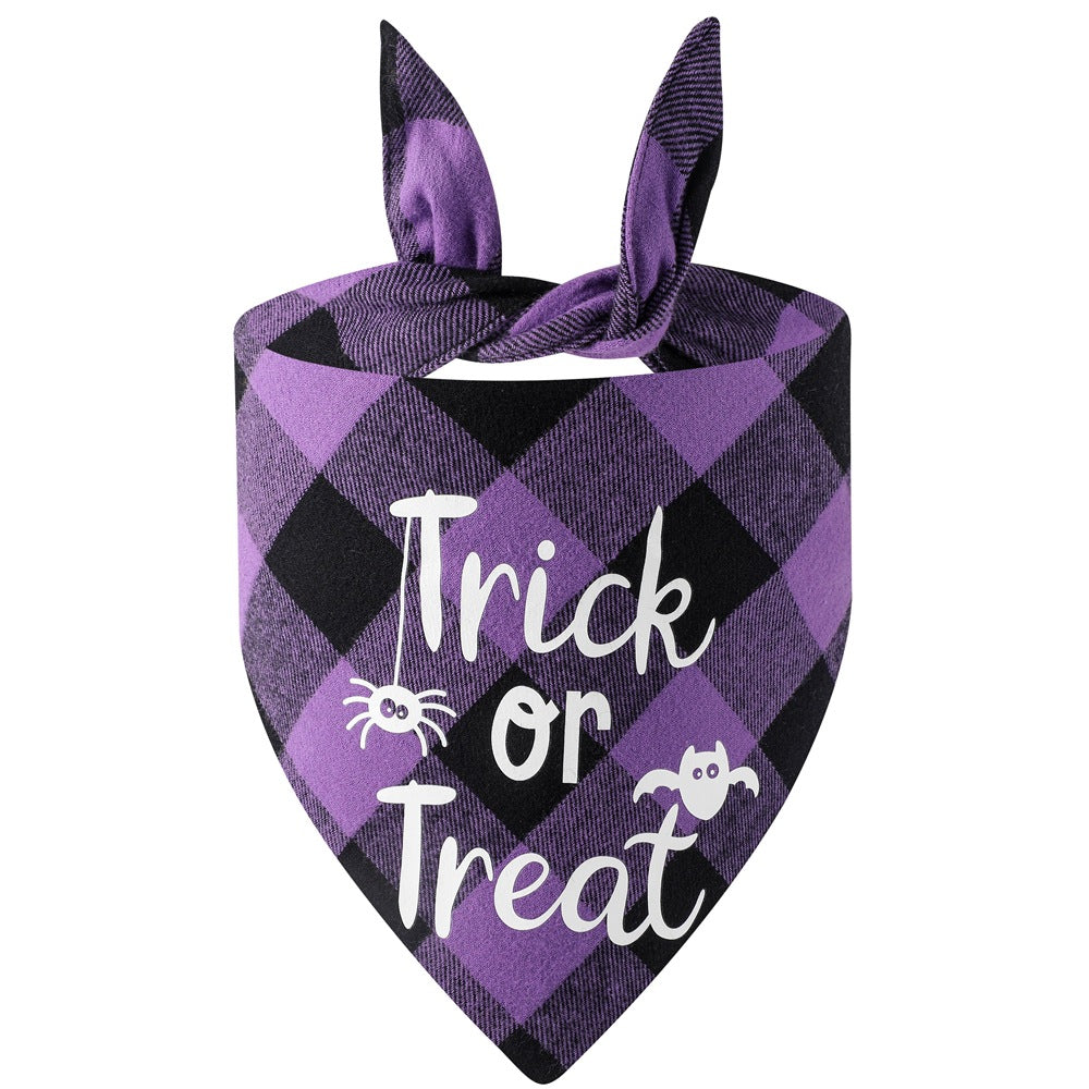 Plaid Trick or Treat Pet Bandana