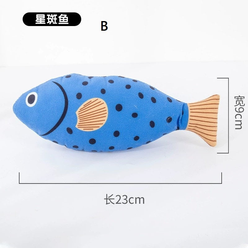 Catnip Fish Plush Cat Toy with Bell
