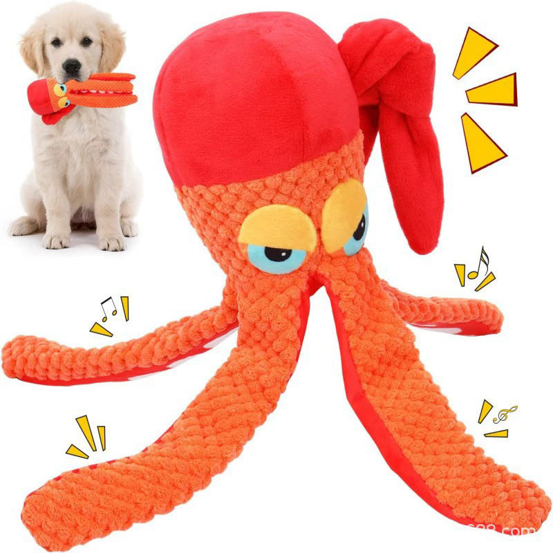 Octopus Plush Squeaky Dog Toy