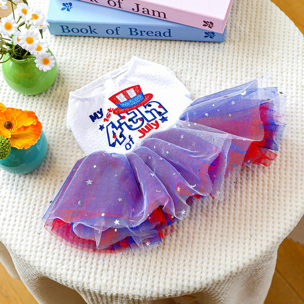 Patriotic Tulle Dog Dress