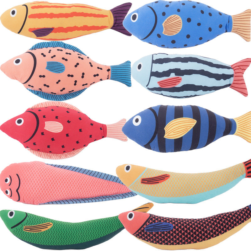 Catnip Fish Plush Cat Toy with Bell