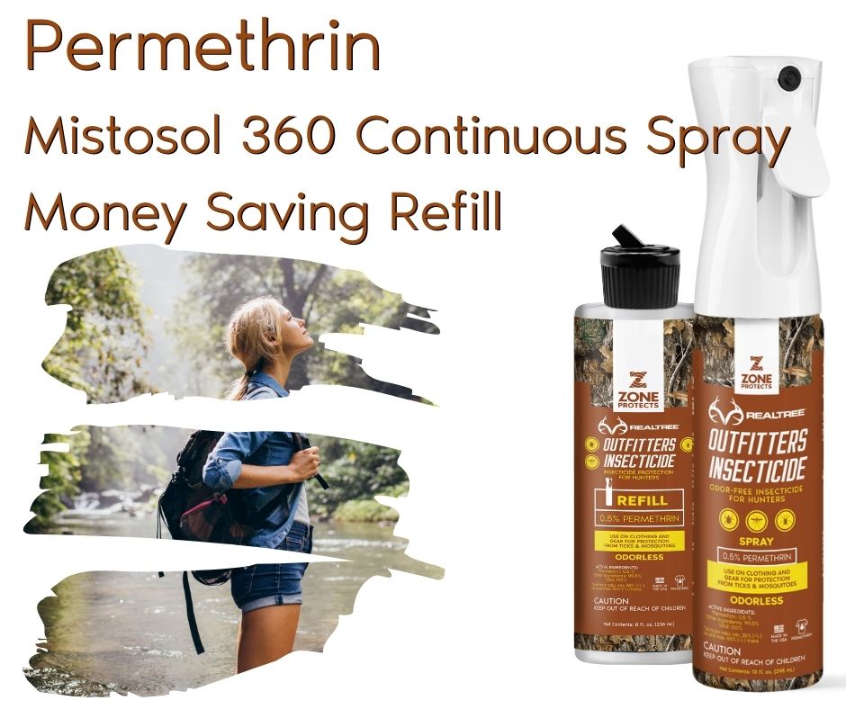 Permethrin Insecticide; Realtree Outfitter's Permethrin Spray Bundle, Mistosol + Refill