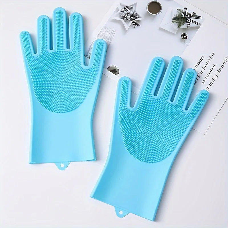 Pet Grooming Gloves Dog Cat Bathing Cleaning Glove Shampoo Scrubber Clean Soft Silicone Hair Removal Glove Hand Skin Protection
