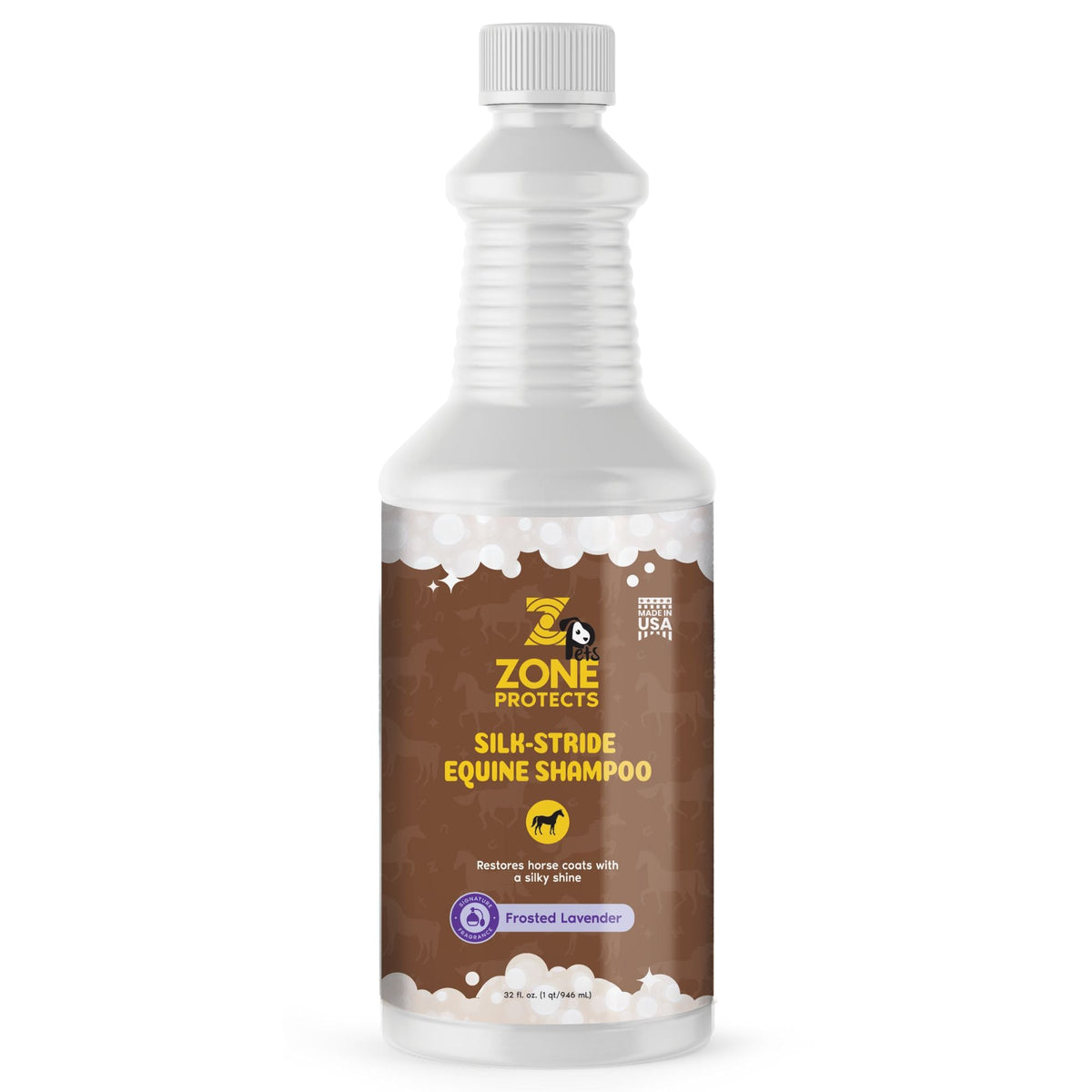 Silk-Stride Equine Shampoo; Frosted Lavender, 32oz