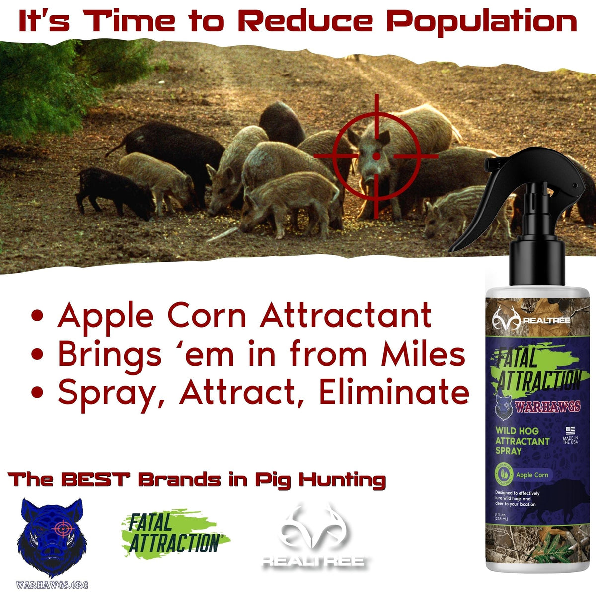 Realtree Fatal Attraction Warhawg Wild Hog Attractant – Apple Corn 8oz
