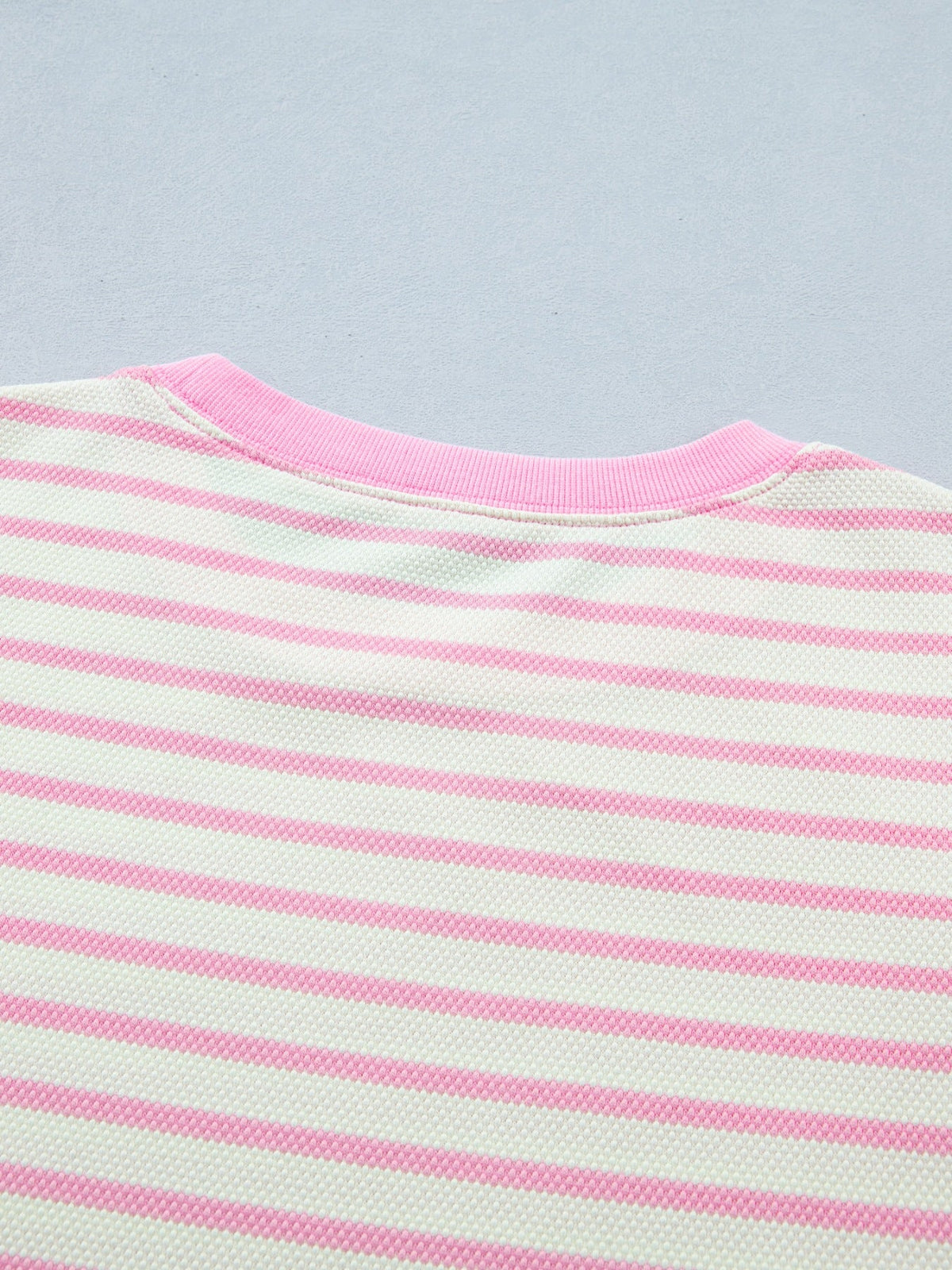 Stripe Ruffled Short Sleeve Patchwork Blouse